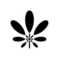 Schefflera black glyph icon vector