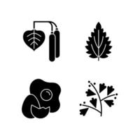 Intolerance for allergen black glyph icons set on white space vector