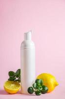 Natural cosmetics for skin care with lemon photo