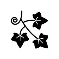 English ivy black glyph icon vector
