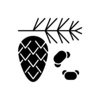 Cedar and pine tree pollen black glyph icon vector