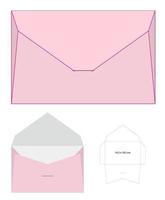 envelope die cut mock up template vector