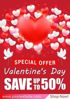 Valentines Day Shopping Sale greeting card banner vector