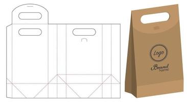 Paper Bag packaging die cut template design. 3d mock-up vector