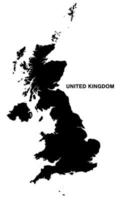 Reino Unido mapa silueta sobre fondo blanco. vector