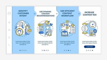 Smart content creation tips onboarding vector template