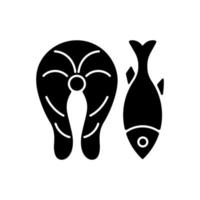 Fish black glyph icon vector