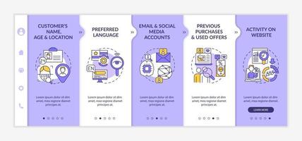 Smart content analytics components onboarding vector template