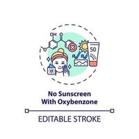 No sunscreen with oxybenzone concept icon vector