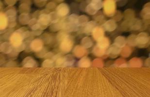 Abstract wooden floor and bokeh background photo