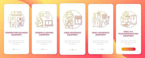 E-scrap groups onboarding mobile app page screen with concepts vector