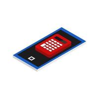 Smartphone With Isometric Calculator vector