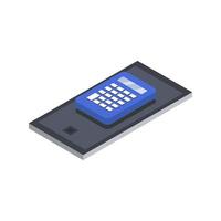 Smartphone With Isometric Calculator vector