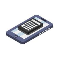 Smartphone With Isometric Calculator vector