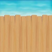 brown wood board over sea water background vector