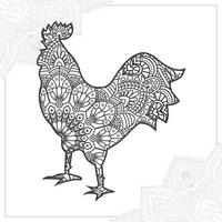 mandala de pollo. elementos decorativos vintage. patrón oriental, ilustración vectorial. vector