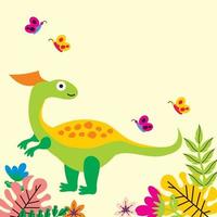 vector de dinosaurio lindo de dibujos animados