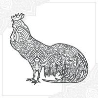 mandala de pollo. elementos decorativos vintage. patrón oriental, ilustración vectorial. vector