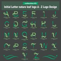 letra inicial naturaleza hoja logo vector