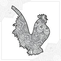 mandala de pollo. elementos decorativos vintage. patrón oriental, ilustración vectorial. vector