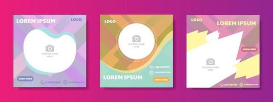 social media post design template. web banner frame vector