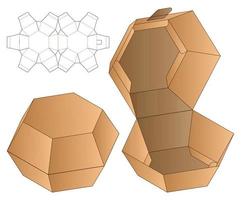 diseño de plantilla troquelada de embalaje de caja. Maqueta 3d vector