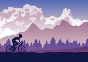 Silhouette of activities of people exercising on bikes vector