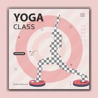 Yoga classes social media post template vector