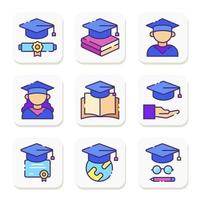 colección de iconos de graduación vector