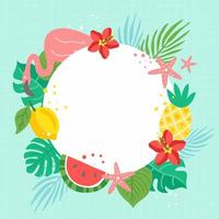 Summer Tropical Element Frame Background vector