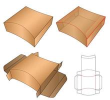 diseño de plantilla troquelada de embalaje de caja. Maqueta 3d vector