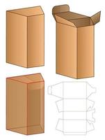 diseño de plantilla troquelada de embalaje de caja. Maqueta 3d vector