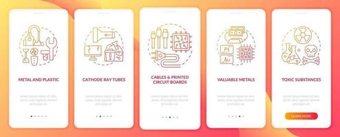 E-scrap elements onboarding mobile app page screen with concepts vector