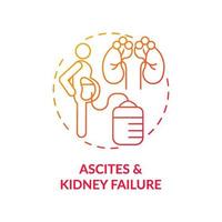 Ascites and kidney failure concept icon vector