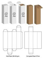 diseño de plantilla troquelada de embalaje de caja. Maqueta 3d vector