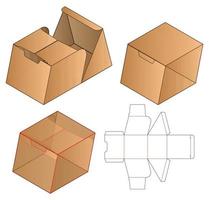 diseño de plantilla troquelada de embalaje de caja. Maqueta 3d vector