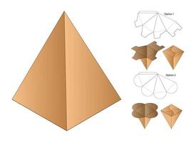 diseño de plantilla troquelada de embalaje de caja. Maqueta 3d vector