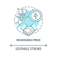 Reasonable price concept icon vector