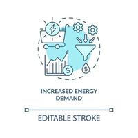 Increased energy demand concept icon vector