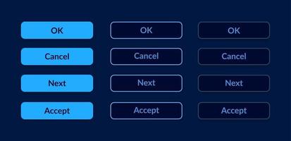 Option buttons UI elements kit vector