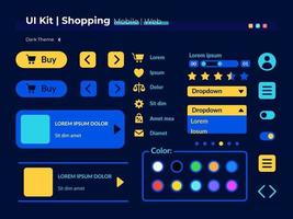 Shopping UI elements kit vector