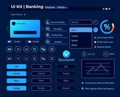 kit de elementos de interfaz de usuario de infografías de banca en línea vector