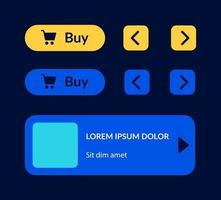 Shopping UI elements kit vector