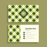 Green Geometric Pattern  Business Card Template vector