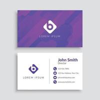 Purple Abstract Shape Business Card Template vector