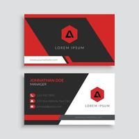 Red Futuristic Business Card Template vector