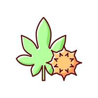 Castor bean RGB color icon vector