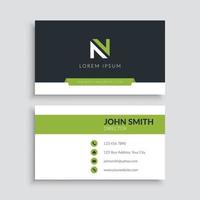 Green Minimalist Corporate Business Card Template vector