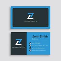 Blue and Black Corporate Business Card Template vector