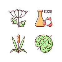 Allergens RGB color icons set vector